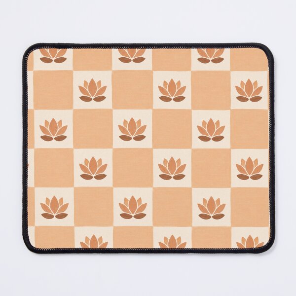 Item preview, Boho Lotus Checkerboard Pattern – Warm Peach Floral Seamless Design designed and sold by Barelythere2324.