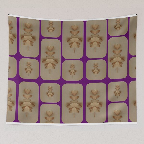 Item preview, Wooden Leaf Stack Pattern on Purple Tiles designed and sold by AirCrayons27.