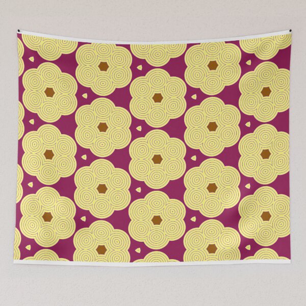 Item preview, Golden Floral Rosettes on Crimson designed and sold by AirCrayons27.