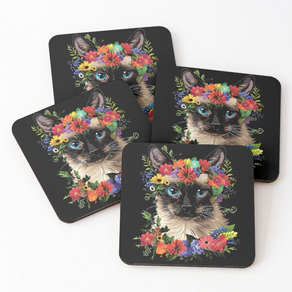 Item preview, Funny Siamese Cat Floral Colorful Boys Girls Kids designed and sold by rafaeltto.