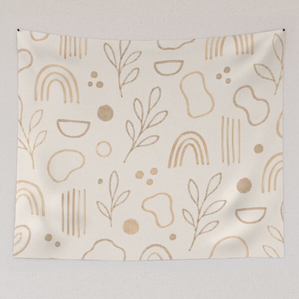 Item preview, Minimalist Boho Line Art Pattern – Neutral Abstract Botanical Design designed and sold by Barelythere2324.