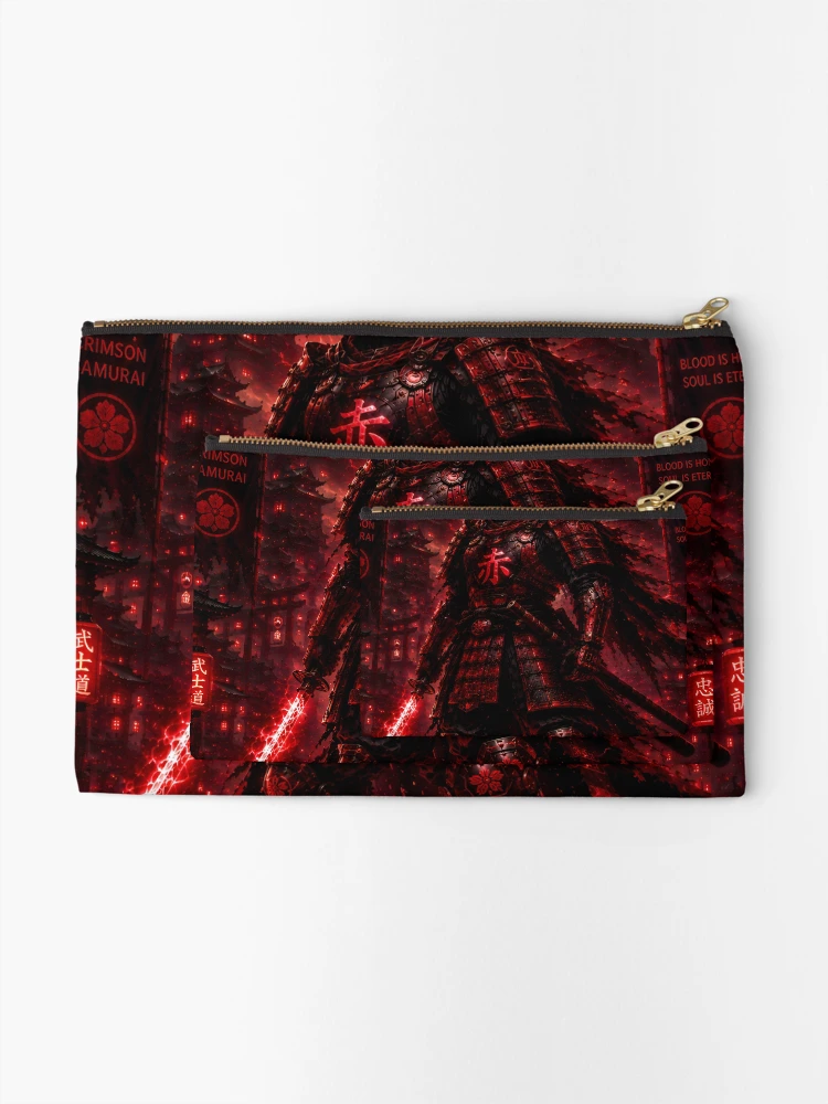 Thumbnail 2 of 4, Zipper Pouch, Crimson Samurai designed and sold by RiteshCenter .