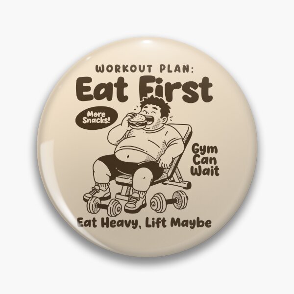 Item preview, Workout Plan: Eat First Funny Gym Shirt Design | Chubby Burger Lover Cartoon Tee | Gym Can Wait Humor Illustration designed and sold by adipra.