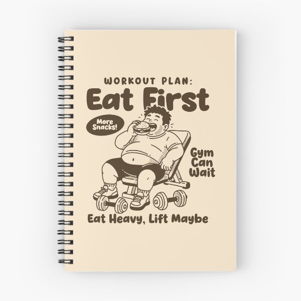 Item preview, Workout Plan: Eat First Funny Gym Shirt Design | Chubby Burger Lover Cartoon Tee | Gym Can Wait Humor Illustration designed and sold by adipra.