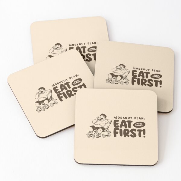 Item preview, Workout Plan: Eat First Funny Gym Shirt Design | Chubby Burger Lover Cartoon Tee | Gym Can Wait Humor Illustration designed and sold by adipra.