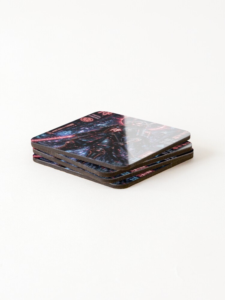 Thumbnail 4 of 5, Coasters (Set of 4), Cyber Samurai designed and sold by RiteshCenter.