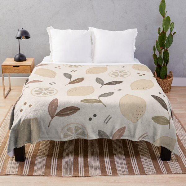 Item preview, Neutral Lemon Botanical Pattern – Soft Citrus Seamless Design designed and sold by Barelythere2324.