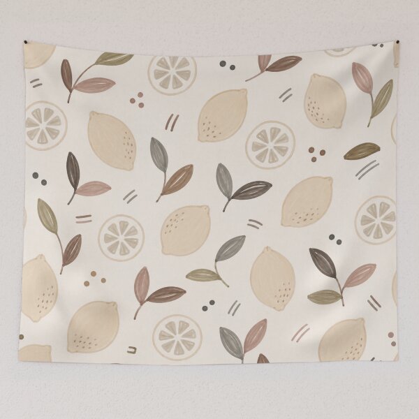 Item preview, Neutral Lemon Botanical Pattern – Soft Citrus Seamless Design designed and sold by Barelythere2324.