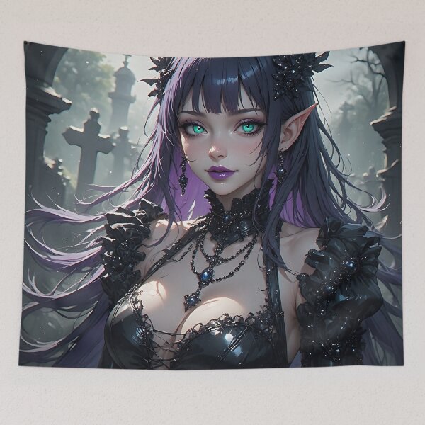 Item preview, Hot Halloween Anime Goth Girl Waifu 164 designed and sold by Your New Fixation.