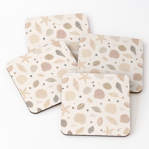 Item preview, Neutral Coastal Seashell Pattern – Soft Beachy Seamless Design designed and sold by Barelythere2324.