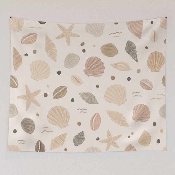 Item preview, Neutral Coastal Seashell Pattern – Soft Beachy Seamless Design designed and sold by Barelythere2324.