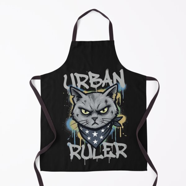 Item preview, Urban Ruler Streetwear Grey Cat in Star Bandana designed and sold by GiggleInkTees.
