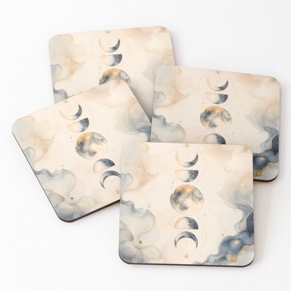 Item preview, Melodious Ivory Moon Phase Celestial Watercolor designed and sold by Glitchart66.