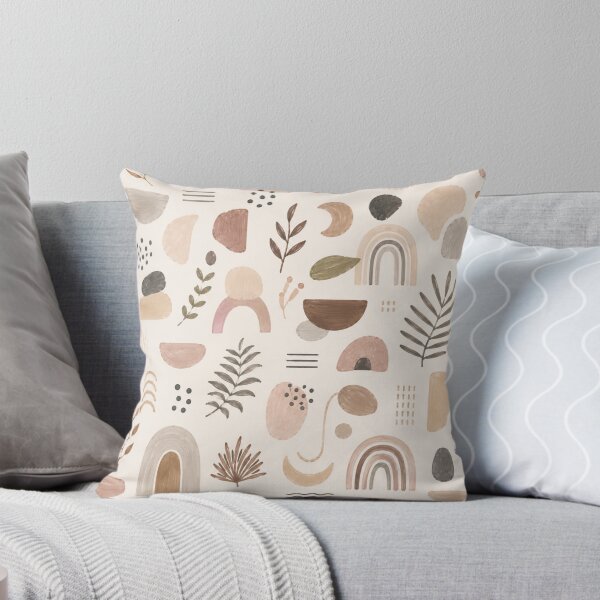 Item preview, Boho Abstract Seamless Pattern – Neutral Watercolor Rainbow & Botanical Design designed and sold by Barelythere2324.