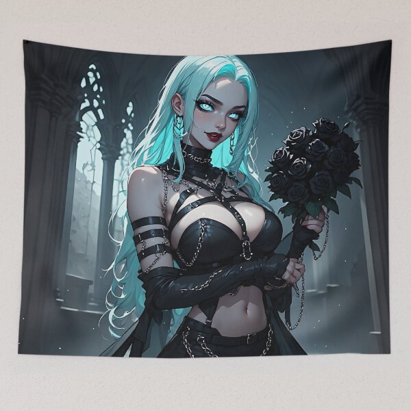 Artikelvorschau, Heißes Halloween-Anime-Goth-Girl-Waifu 172 entworfen und verkauft von Your New Fixation.