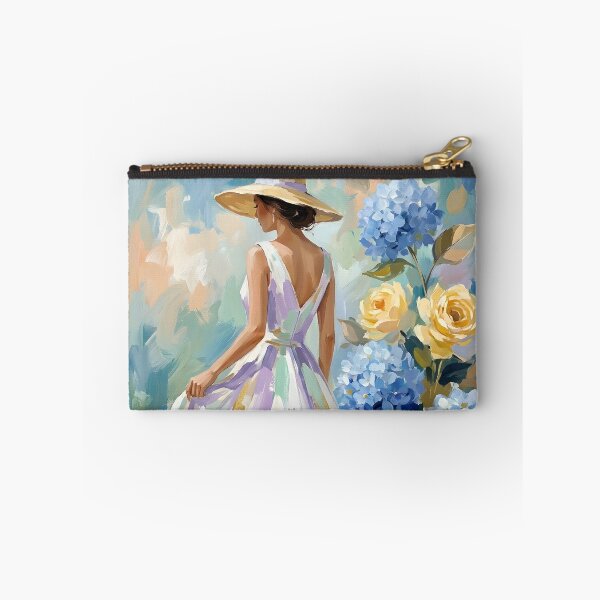 Item preview, Elegant Hydrangea Floral Woman Painting – Feminine Cottagecore Impressionist Wall Art designed and sold by PRINYOS.