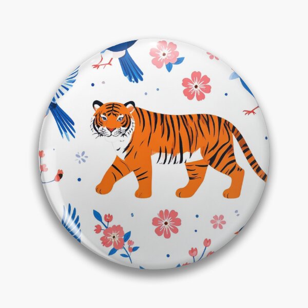 Item preview, Korean Tiger and Magpie Floral Pattern designed and sold by Picks-J.