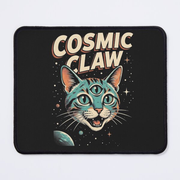 Item preview, Cosmic Claw Three Eyed Alien Space Cat designed and sold by GiggleInkTees.
