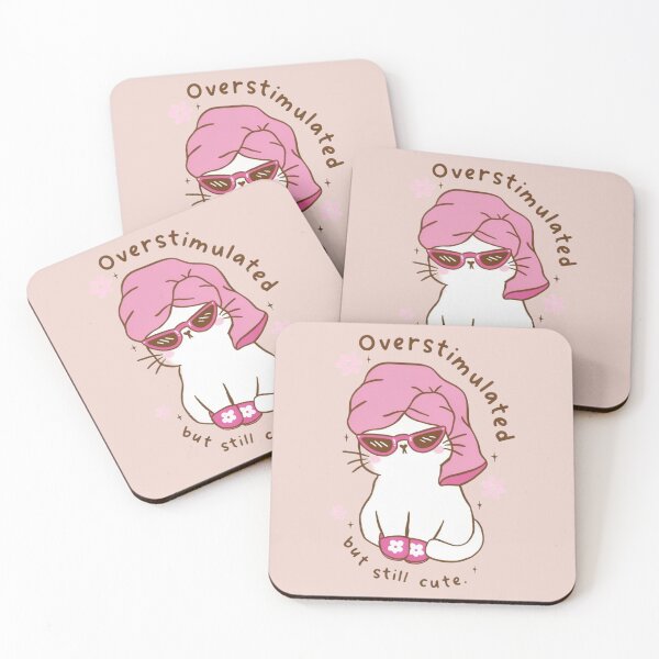Item preview, Overstimulated but Still Cute - Kawaii Cat Aesthetic Illustration designed and sold by Rangmanch.