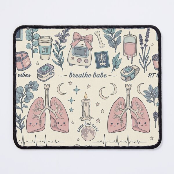 Item preview, Cute Respiratory Therapist Coquette Pattern | RT Girl Pastel Medical Aesthetic Collage designed and sold by ClinicalHubs.