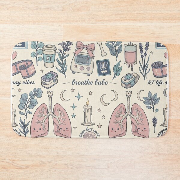Item preview, Cute Respiratory Therapist Coquette Pattern | RT Girl Pastel Medical Aesthetic Collage designed and sold by ClinicalHubs.