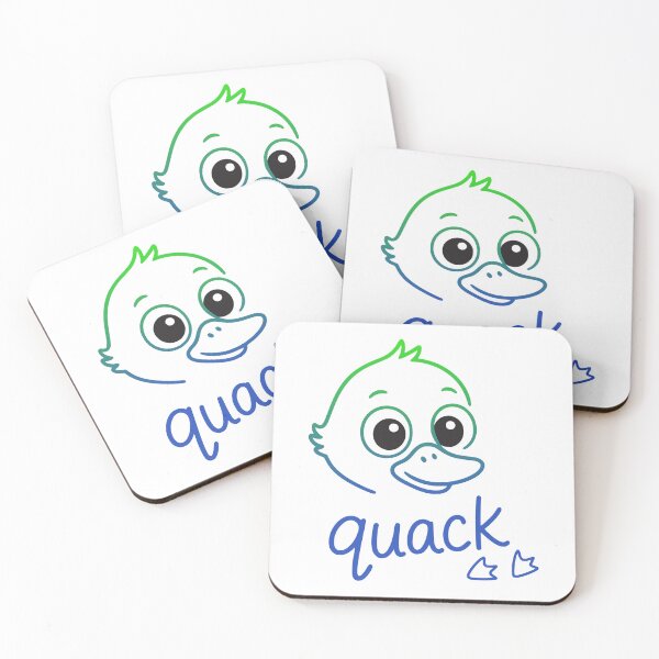 Item preview, Cute Green and Blue Neon-Style Duck "Quack" Graphic designed and sold by MeatyTees.