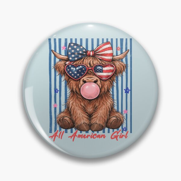 Item preview, Cute Highland Cow USA Patriotic Girly Liberty Fun designed and sold by Aesthetic-Avenue.