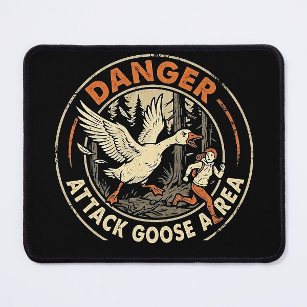 Item preview, Danger Attack Goose Area designed and sold by Funny Vintage Stickers And T-Shirts.