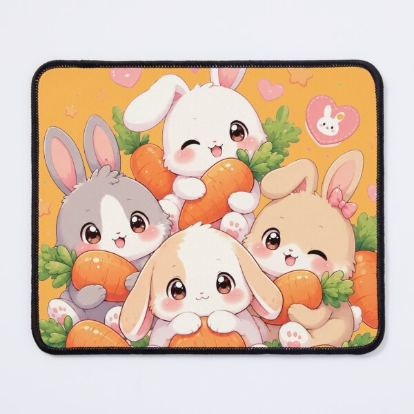 Item preview, Kawaii Bunnies with Carrots designed and sold by EsenciaZen.