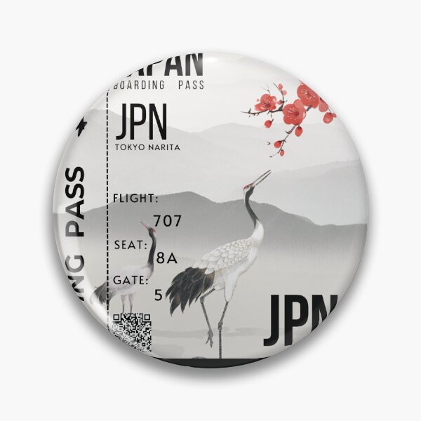 Item preview, Japanese Boarding Pass Stylized Crane designed and sold by InkWhirl.