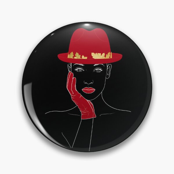 Item preview, Minimalist Woman Line Art Red Hat Elegant Face Illustration designed and sold by jo-e-basta.
