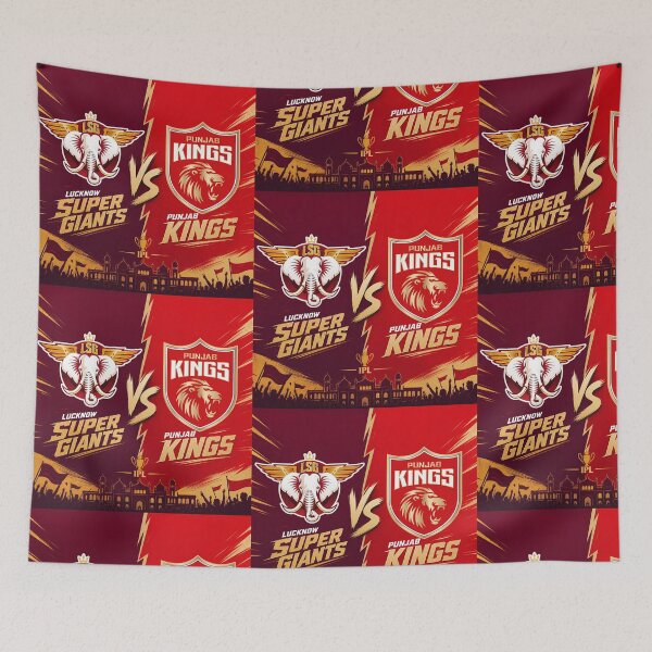 Item preview, Lucknow Super Giants vs Punjab Kings – IPL Rivalry Tee designed and sold by Crick-Art.