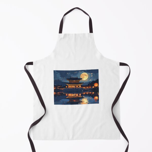 Item preview, Korean Palace Night with Full Moon and Lanterns designed and sold by Picks-J.