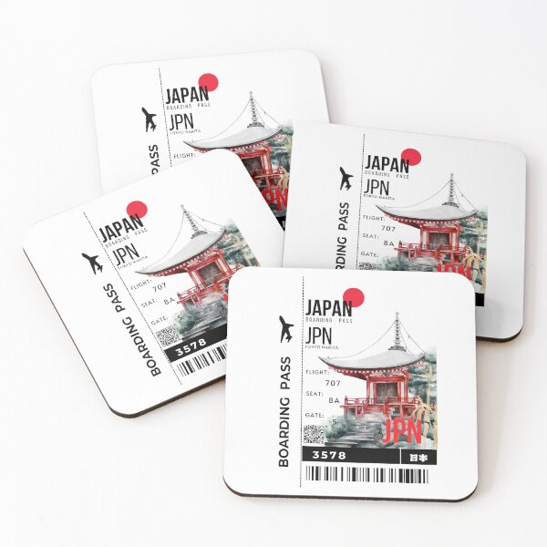 Item preview,  Japanese Boarding Pass white Shrine Stylized designed and sold by InkWhirl.