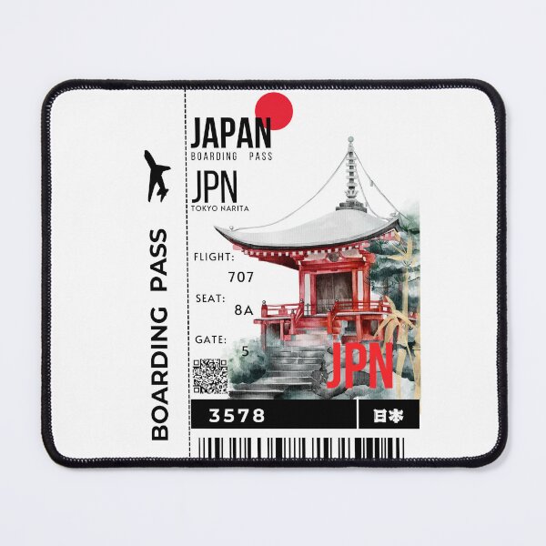 Item preview,  Japanese Boarding Pass white Shrine Stylized designed and sold by InkWhirl.