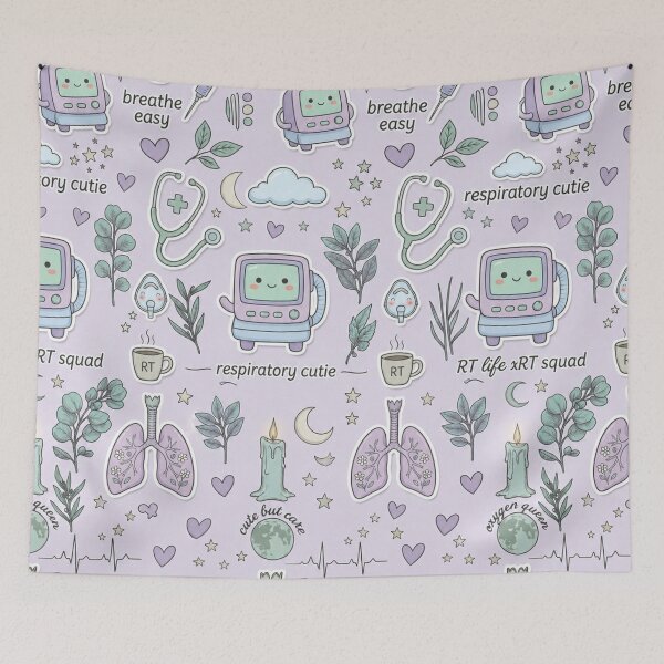 Item preview, Cute Respiratory Therapist Night Squad Pattern | Pastel RT Life Aesthetic Sticker Style Design designed and sold by ClinicalHubs.
