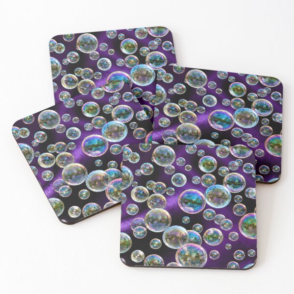 Item preview, A multitude of iridescent soap bubbles on a deep purple background designed and sold by Nenette11.