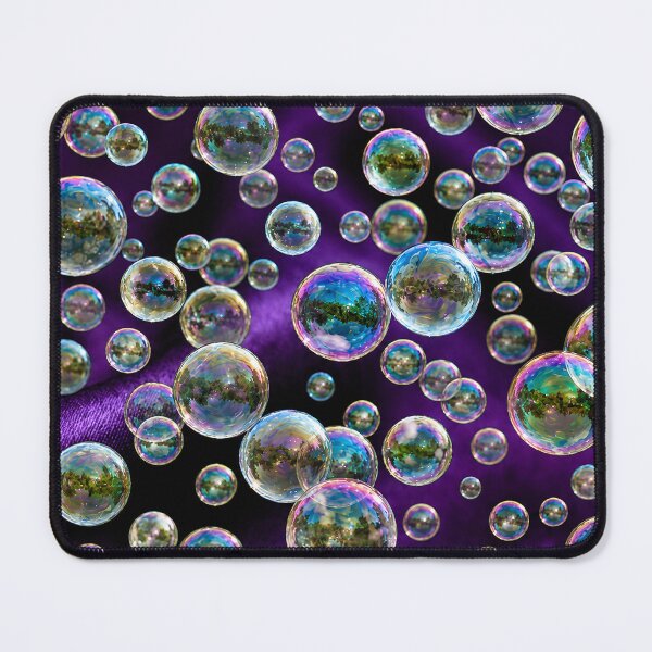 Item preview, A multitude of iridescent soap bubbles on a deep purple background designed and sold by Nenette11.