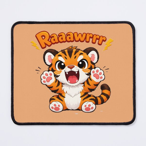Item preview, Cute Baby Tiger Cartoon with “Raaawrrr” Text designed and sold by Sn1ver.