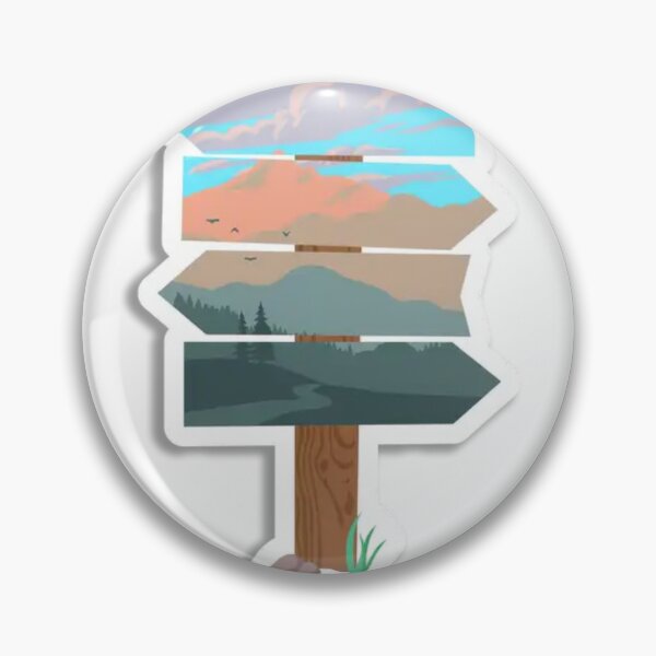 Item preview, Minimalist Nature Direction Sign Sticker | Mountain Landscape Aesthetic Travel Signpost Design designed and sold by WeirdSketcher.