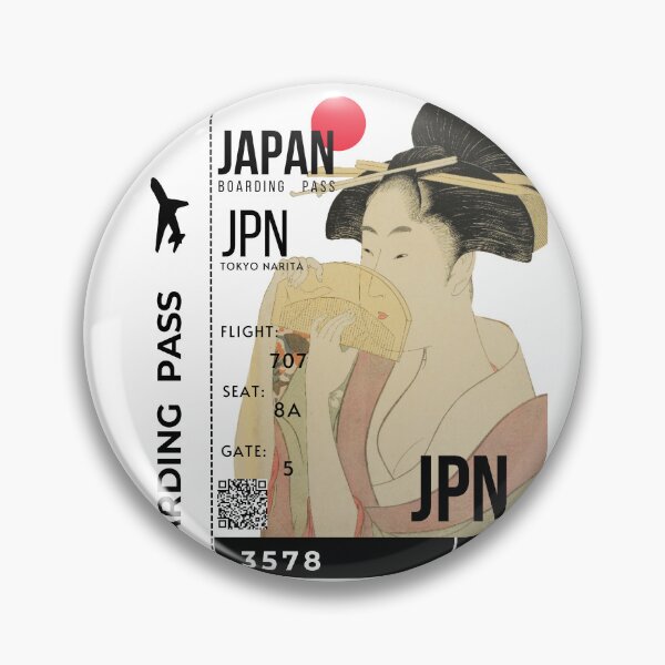 Item preview, Japanese Boarding Pass Geisha Stylized designed and sold by InkWhirl.