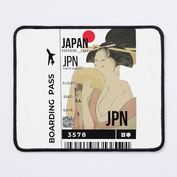 Item preview, Japanese Boarding Pass Geisha Stylized designed and sold by InkWhirl.