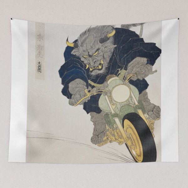 Item preview, Mythical Oni Creature Riding a Motorcycle designed and sold by lautir.