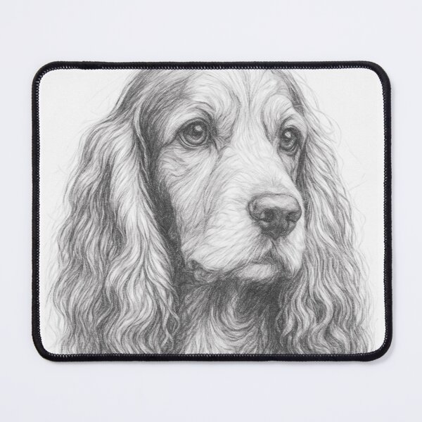 Item preview, Black and White Cocker Spaniel Pencil Sketch Portrait | Realistic Dog Drawing | Elegant Monochrome Pet Art designed and sold by Leon Woods Pencil Art.