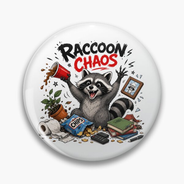 Item preview, Funny Raccoon Chaos Cartoon Art designed and sold by PriyankaSonara.