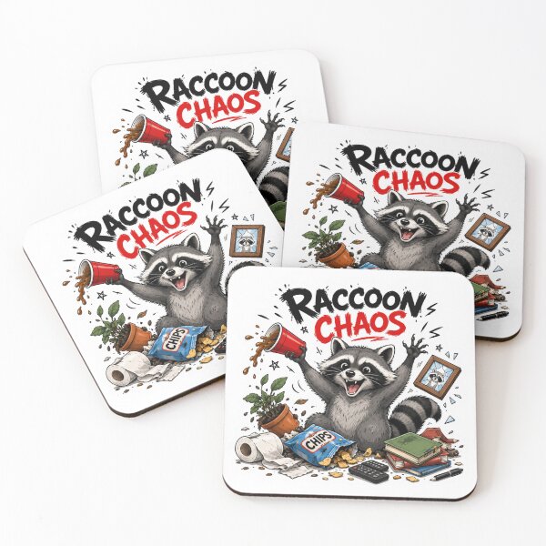 Item preview, Funny Raccoon Chaos Cartoon Art designed and sold by PriyankaSonara.