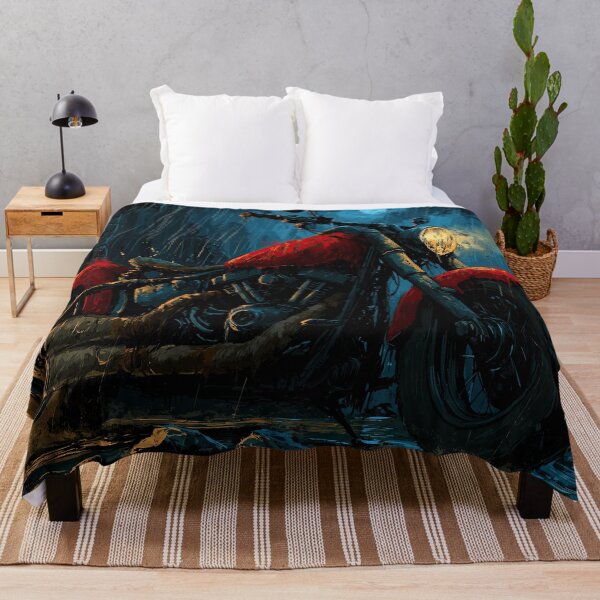 Item preview, Classic Red Custom Motorcycle Parked at Night  designed and sold by Piotrek0001.