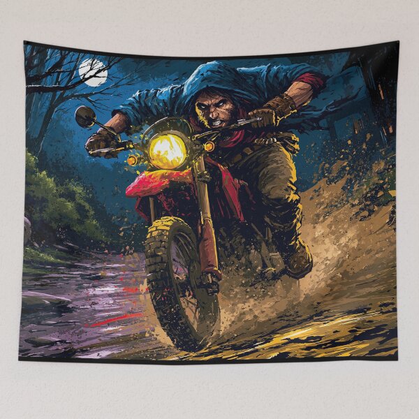 Item preview, Biker on Dirt Bike Riding Through Mud and Rain designed and sold by Piotrek0001.
