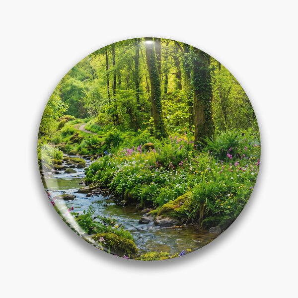Item preview, Lush Spring Forest with Stream and Wildflowers designed and sold by Nenette11.