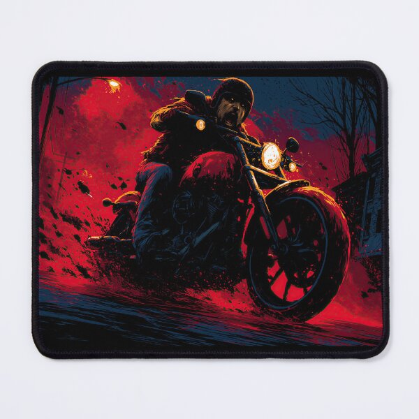 Item preview, Biker Silhouette Against Red Night Sky designed and sold by Piotrek0001.
